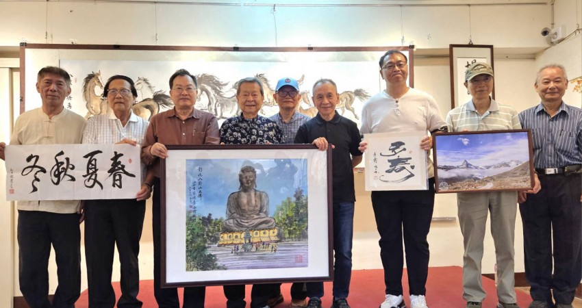 荊樹開花藝韻傳承—江正吉、蔡俊章等七友藝術聯展  彰化八卦山大佛台灣孔子研究院尊師重道盛大開幕夯